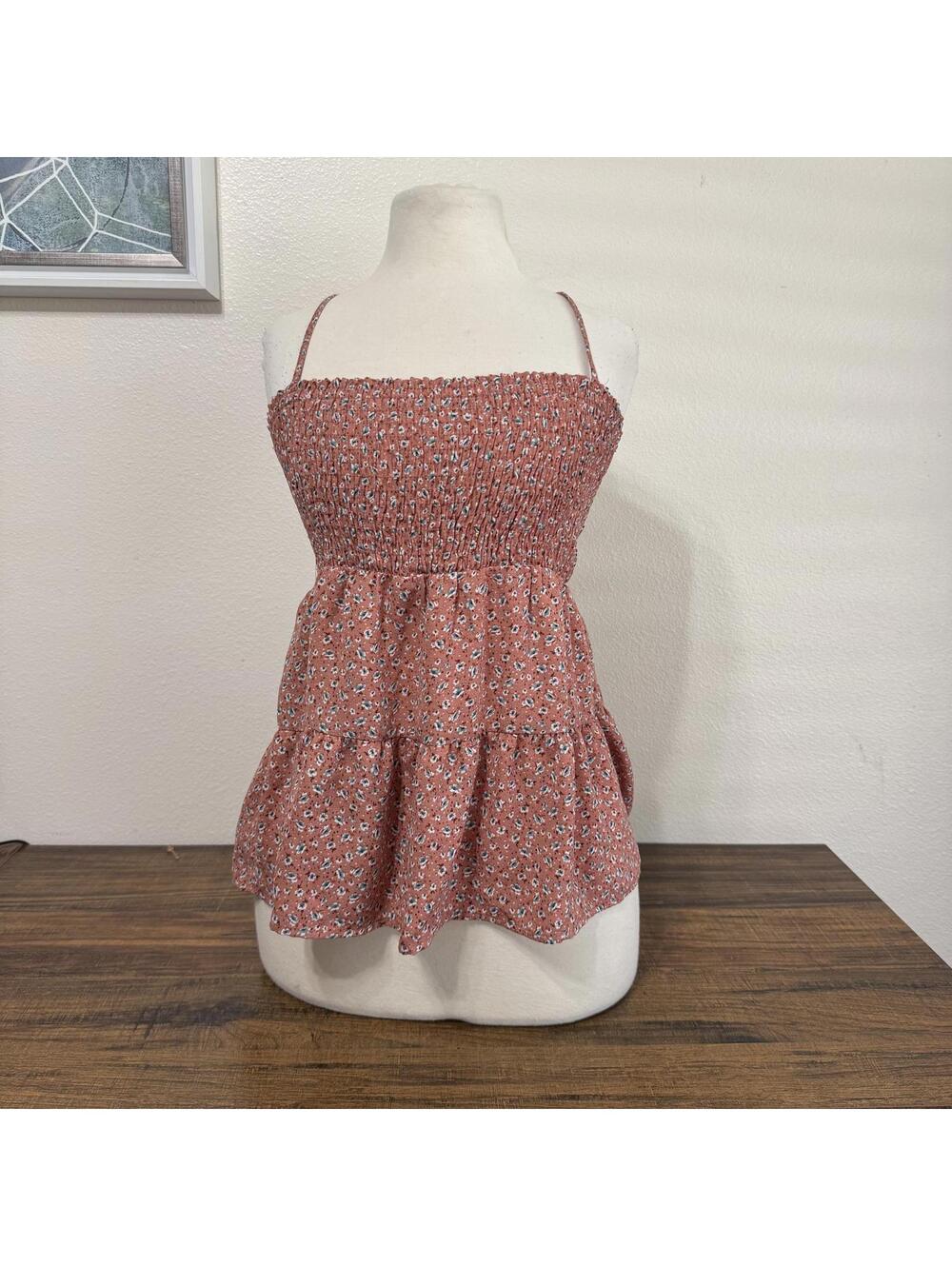 Paper Crane Medium Floral Smocked Tank Top